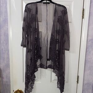 Sheer Lace Cardigan in Lace Lavender